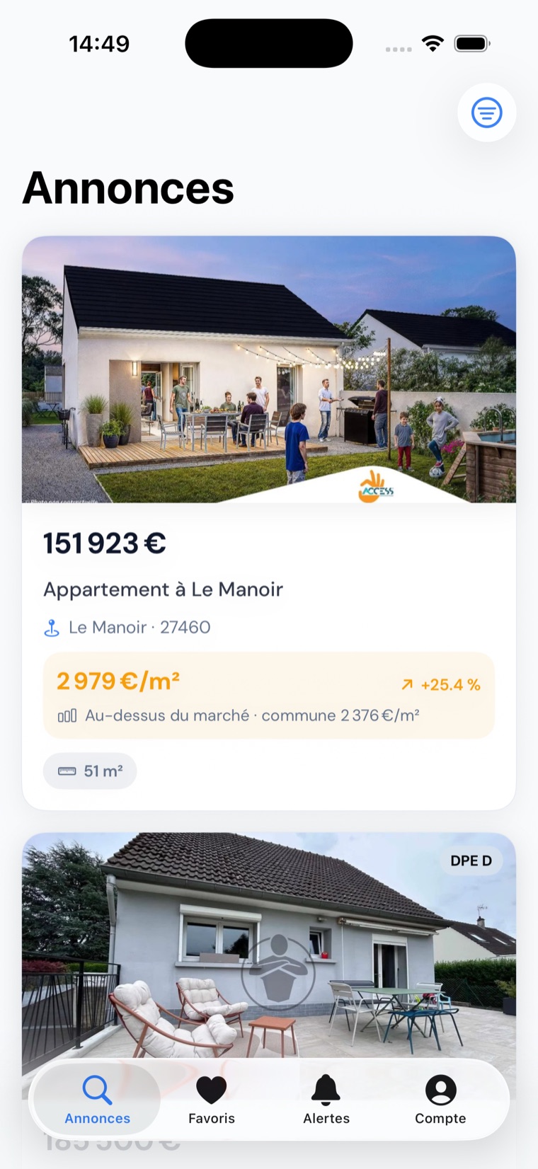 Feed d'annonces MORYA Invest sur iPhone