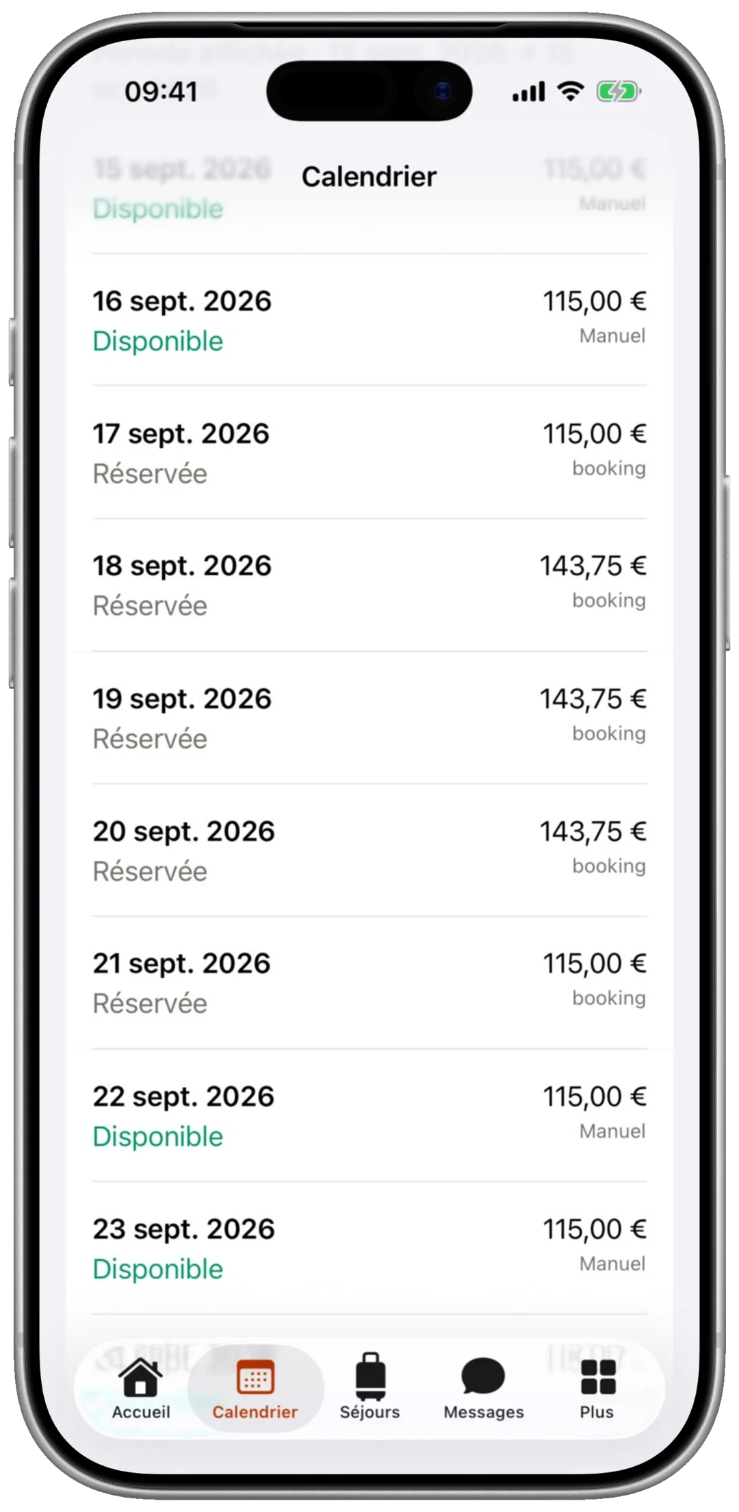 Le calendrier central